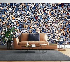 Carta parati blu - da, 3d