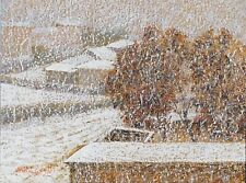 Walter Grassi ( Torino 1937) "Cascina Maletta- Nevicata 2006". Pastello su carta