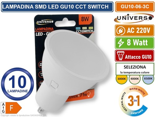 10pz lampadina faretto - faretto, 8w
