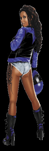 Adesivo moto pin girl - pin, blu