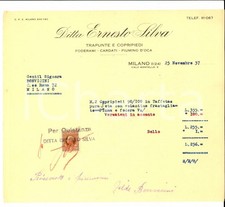 1937 MILANO Ditta Ernesto SILVA Trapunte e copripiedi *Fattura con bollo