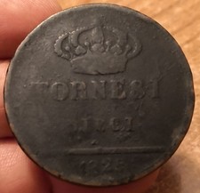 Moneta 10 Tornesi 1825, Due