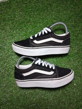 Sneakers VANS OLD SKOOL Stackform Platform nere bianche donna UK 2,5 ottime condizioni