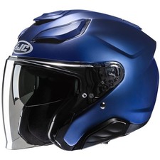 Casco jet HJC F31 Solid blu metallizzato casco moto casco scooter visiera solare