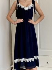 Blugirl Folies Blumarine NWOT Summer Midi blu Dress IT 40/42,  D36 /38,US 4 ( S)