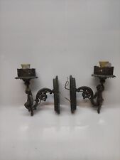 COPPIA APPLIQUE_LAMPADE DA MURO Parete _OTTONE_ARREDAMENTO_ANTIQUARIATO Vintage 