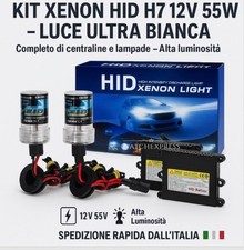 KIT FARI ALLO XENO XENON HID H7 6000K 35W 12V ALTA LUMINOSITA' CON CENTRALINE