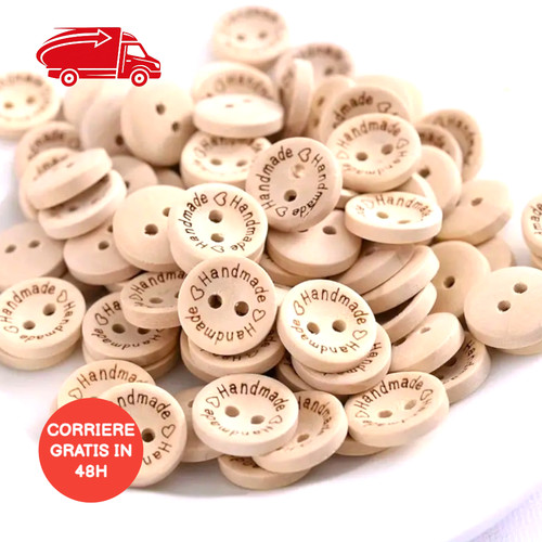 100pz bottoni legno - , cucito