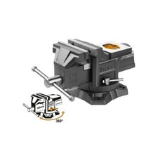 Morsa da banco Girevole 100 mm professionale 1300Kg con Incudine integrata Ingco