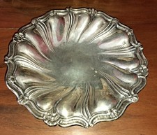 ANTICO PIATTO PORTAFRUTTA-CENTROTAVOLA ARGENTATO VITTORIANO SHEFFIELD PRIMI 900