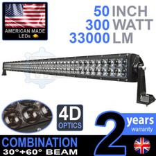 Barra luminosa led 4D 52" 300w combo IP68 luce guida lega fuoristrada 4x4 barca