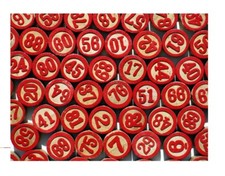 tombola 2 pezzi busta da 90 numeri legno per cartelle bingo natale leo  napoli