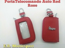 PortaTelecomando Auto in Ecopelle Red Rose con Logo Metallico Vespa