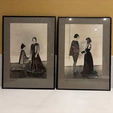 2x Antique Black & White