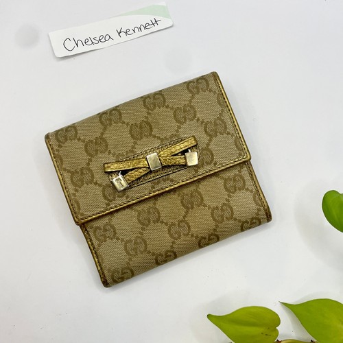 Portafoglio gucci oro fiocco - oro,