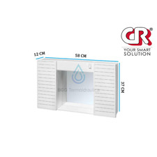 SPECCHIO SPECCHIERA SIMPATY PENSILE BAGNO PVC 2 ANTE LUCE E INTERRUTTORE ITALY