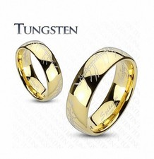 Anello Tungsteno Signore Degli Anelli Dorata