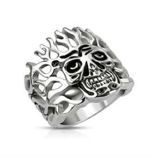 Men's Ring Solid Steel Flaming