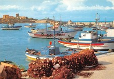 Cartolina Isola delle Femmine Porto peschereccio reti da pesca Anni '70