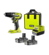 KIT VALIGETTA TRAPANO AVVITATORE A PERCUSSIONE A BATTERIA RYOBI "R18PD5-220S"...