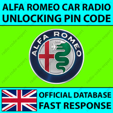 PIN SBLOCCO RADIO ALFA ROMEO CODICE 147 156 159 BRERA GIULIETTA GT GTV MITO