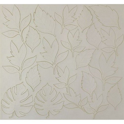 Eco pelle nappa foglie bianco