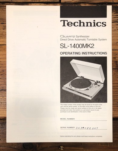 Technics 1400 mk2 - technics, sl-1400