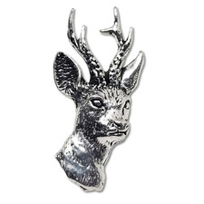 Roe Deep Pin Badge Pewter Wild Animal Billy Goat Lapel Coat Hat Bag Jewellery