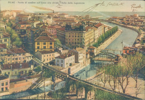 U178 cartolina fiume ponte - cartolina, di