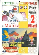 ? -  Locandina Ufficiale della Lotteria GP F. 3 Monza Cappella Guarini del 1998