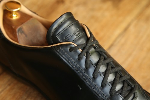 Santoni black leather trainers - leather,