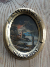 Piccolo dipinto ad olio paesaggio italiano metà XX secolo. Firmato Bouly.