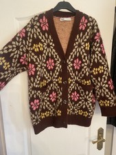 Zara Cardigan Jacquard Marrone