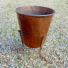 ANTICO VASO PORTAVASO IN RAME