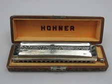 Vintage HOHNER 64 Chromonica Armonica Modello Professionale Chiave C 4 Ottave