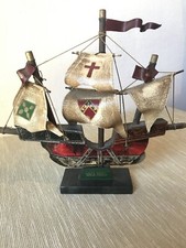 Veliero Caravella Vintage Santa Maria In Legno -Made In Japan