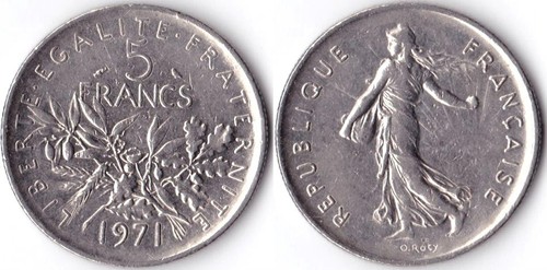Francia franchi francs 1971 - 5,