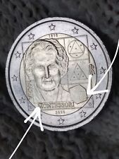 Moneta 2€ Italia 2020 MONTESSORI con Eccesso di Conio sulla facciata Nazionale