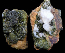 Minerale +++ EPIDOTI E QUARZI VAL GRAVEGLIA - 2 PEZZI