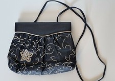 Borsetta Silvano Biagini in pelle  Con tasca interna e tracolla blu vintage