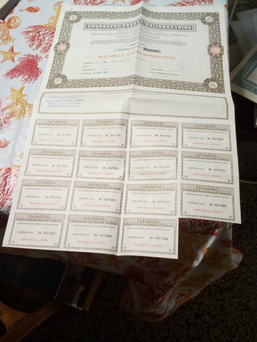 Certificato azionario - certificato,