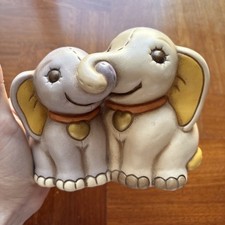 THUN Coppia Di Elefanti Di Pezza Altezza 12 cm RARO IDEA REGALO ??