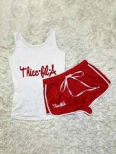 completo donna rosso bianco