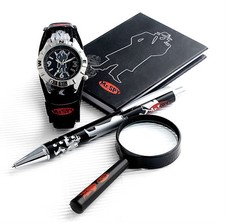 KIT SPIA OROLOGIO SET REGALO AGENTE SEGRETO DETECTIVE POLIZIA BAMBINI RAGAZZI RAGAZZE REGALO