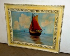 BARCA A VELA  dipinto d'epoca