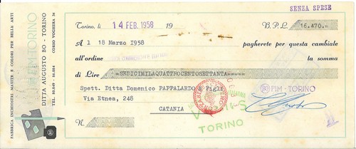 Cambiale ill fim torino - ill., fim-torino