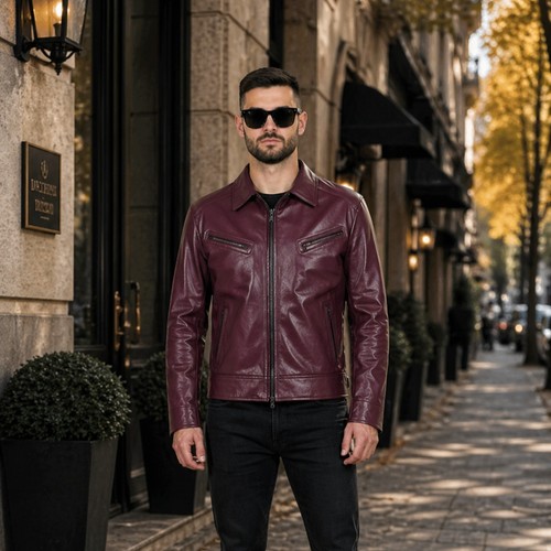 Giacca pelle uomo cafe - pelle, da
