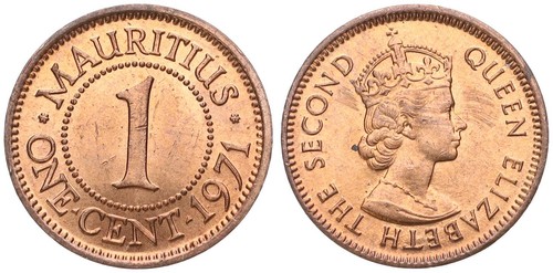 Mauritius one cent - -,