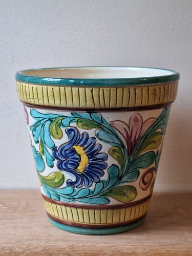 Vaso fioriera ceramica dipinto