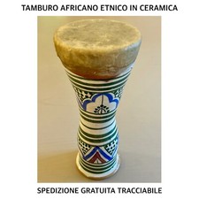 Tamburo In Ceramica STRUMENTO MUSICALE AFRICANO ARTE / Arredamento Vintage